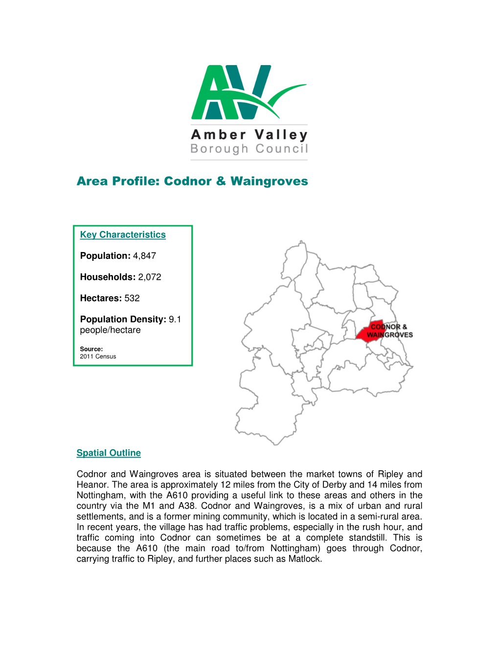 Updated Codnor & Waingroves Area Profile