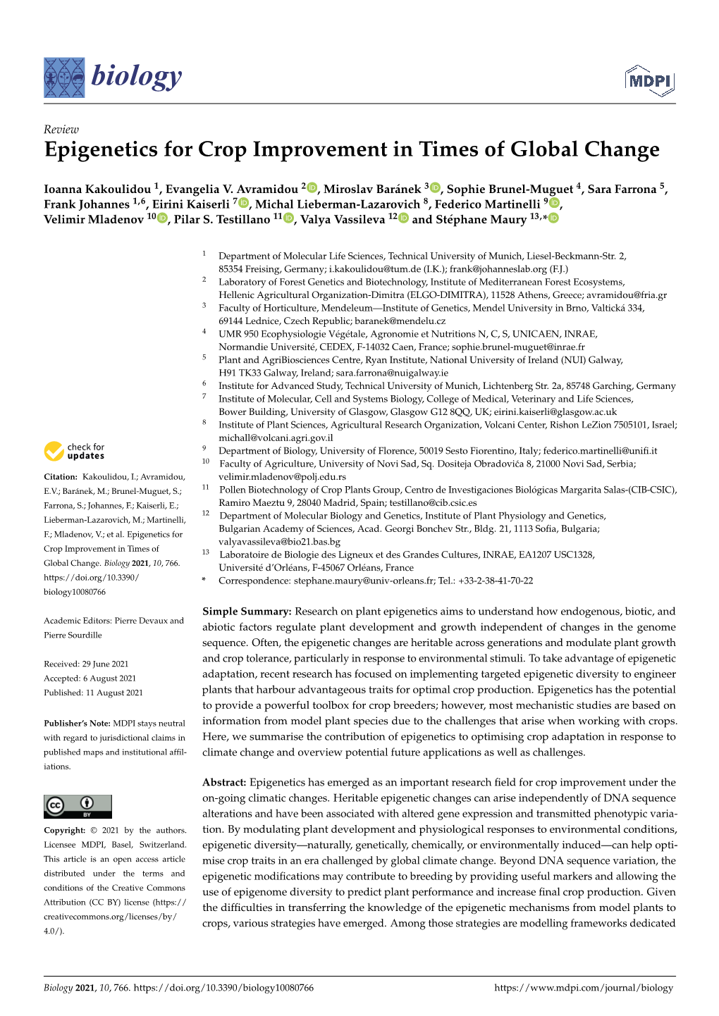 Epigenetics for Crop Improvement in Times of Global Change