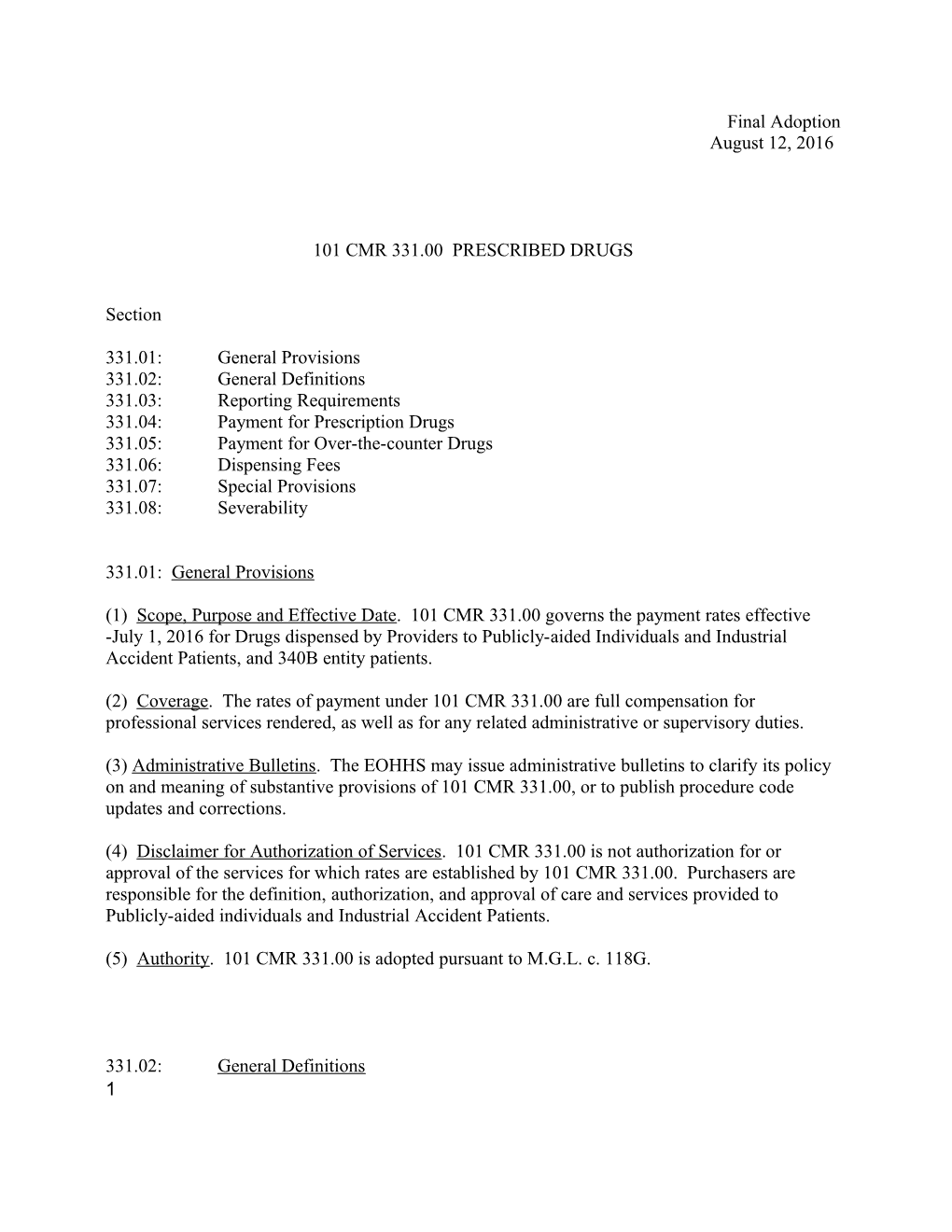 114.3 Cmr 31.00: Prescribed Drugs