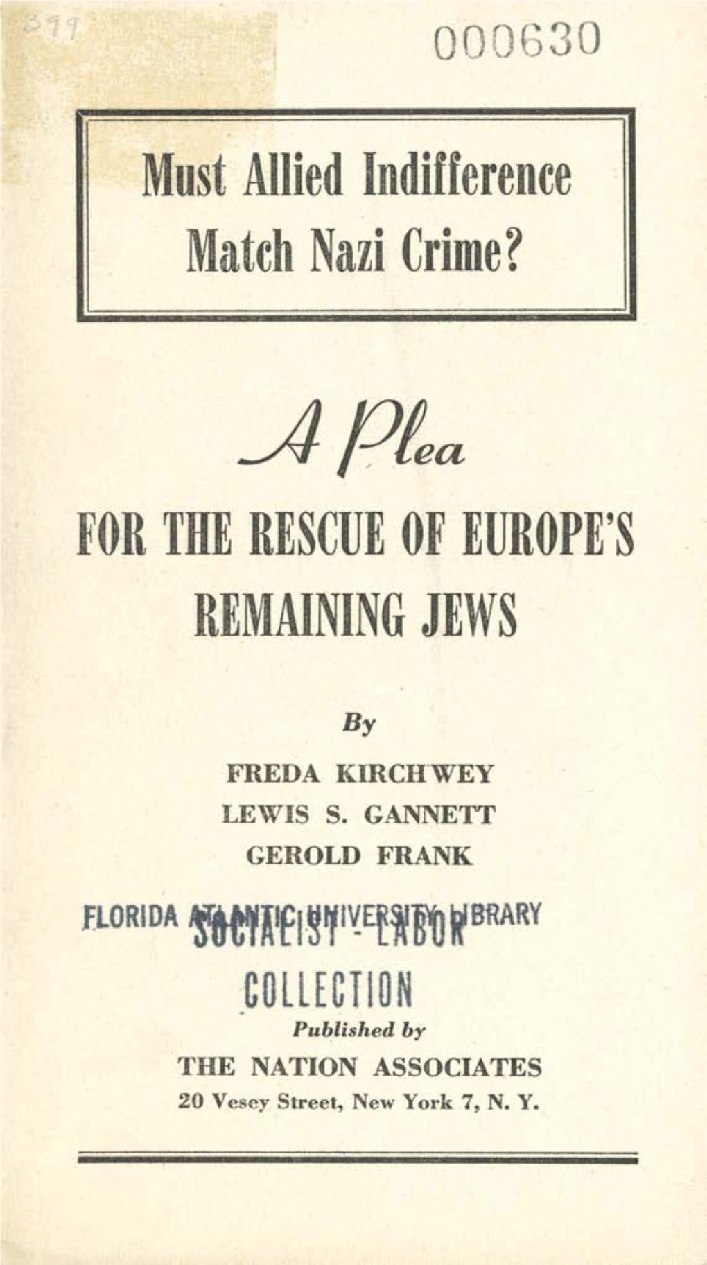 Aplea for the RESCUE of EUROPE's REMAINING JEWS
