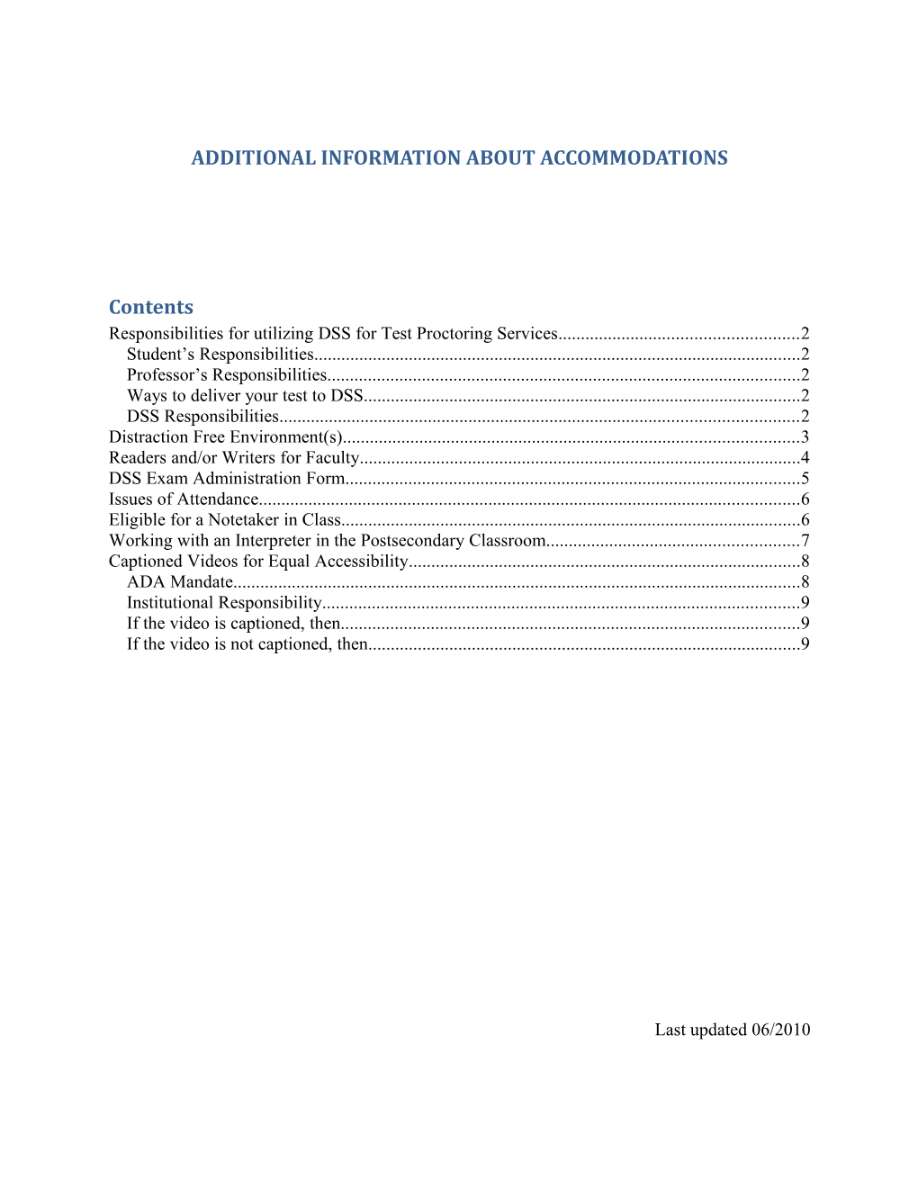 Test Proctoring Services for Students with Disabilities Procedures for Faculty