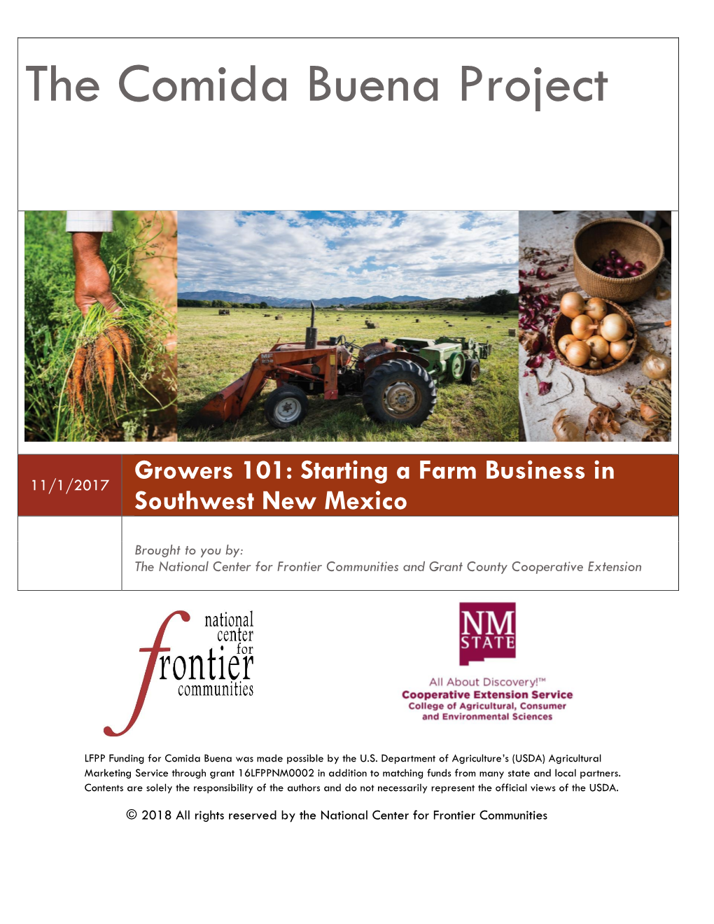 Growers 101: Starting a Farm Business in 11/1/2017 Southwest New Mexico