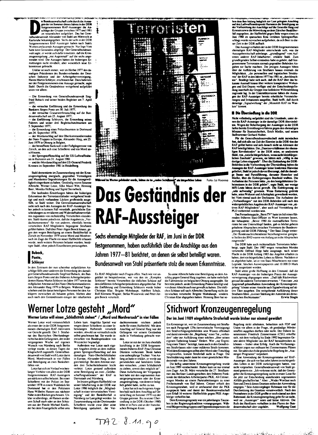 Presse Zu Den Aussagen Der in Der DDR Verhafteten