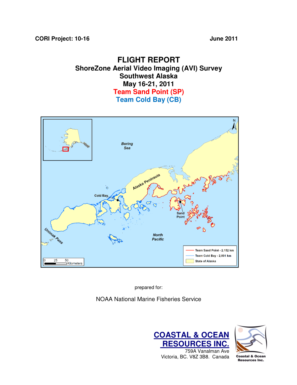 Flight Report: Shorezone Aerial Video Imaging Survey Southwest