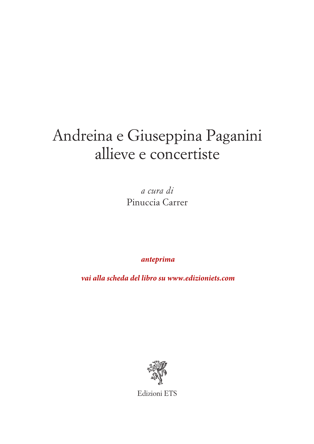 Andreina E Giuseppina Paganini Allieve E Concertiste