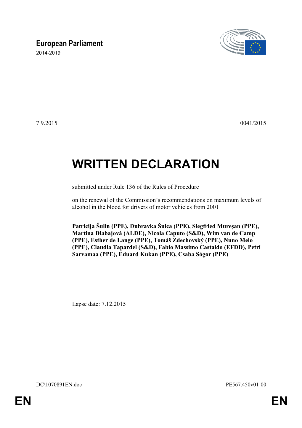 En En Written Declaration