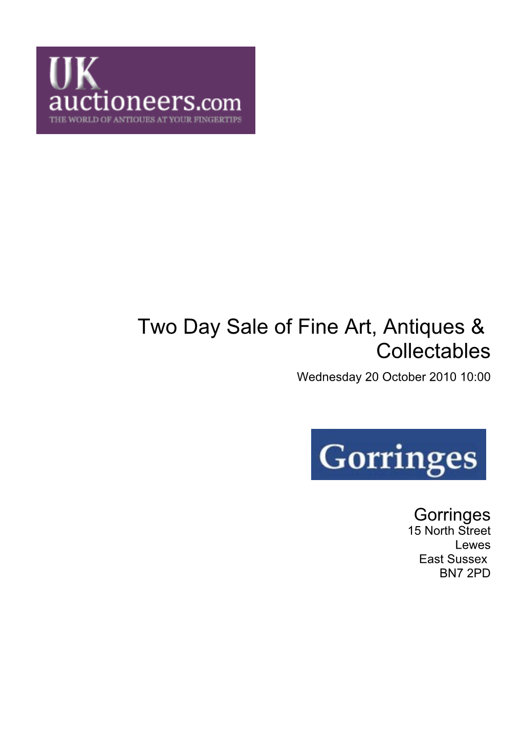 Two Day Sale of Fine Art, Antiques & Collectables