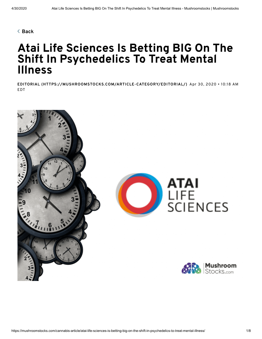 Atai Life Sciences Is Betting BIG on the Shift in Psychedelics to Treat Mental Illness - Mushroomstocks | Mushroomstocks