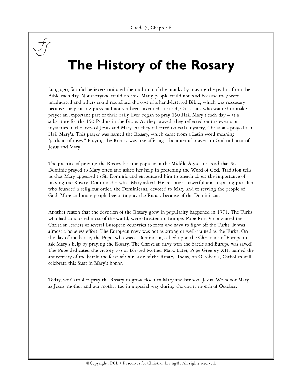 The History of the Rosary