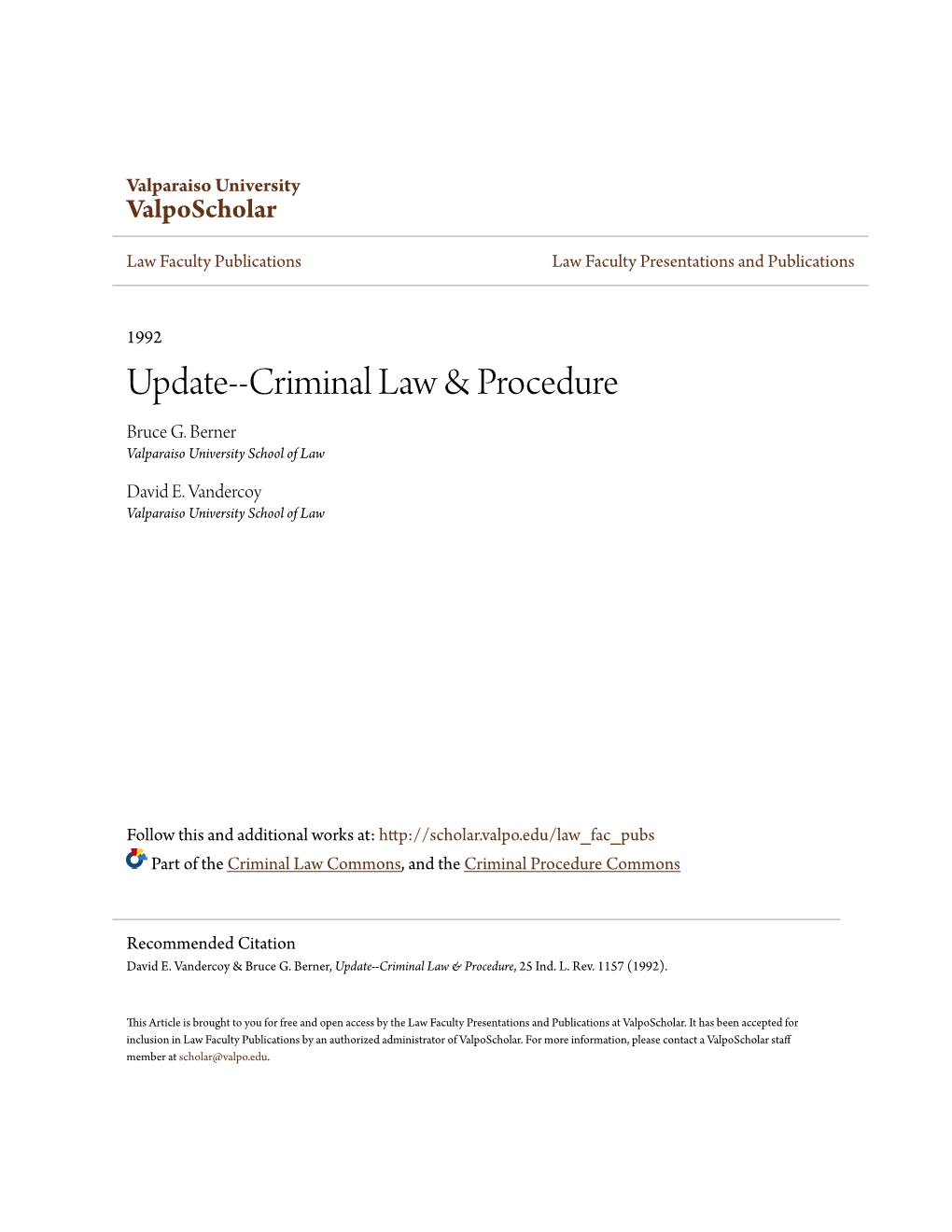 Criminal Law & Procedure