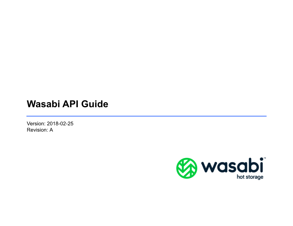 Wasabi API Guide