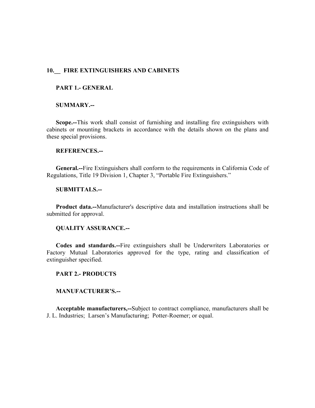 1. Change Section Numbering When Used in Conjunction with Standard Specifications