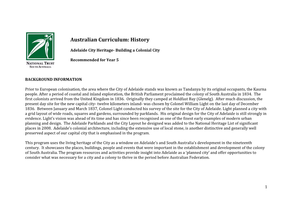 Australian Curriculum: History