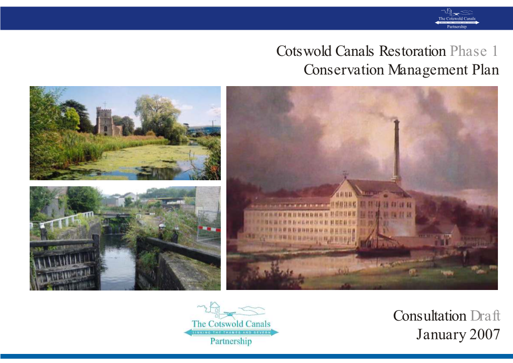 Cotswold Canals Restoration Conservation Management Plan