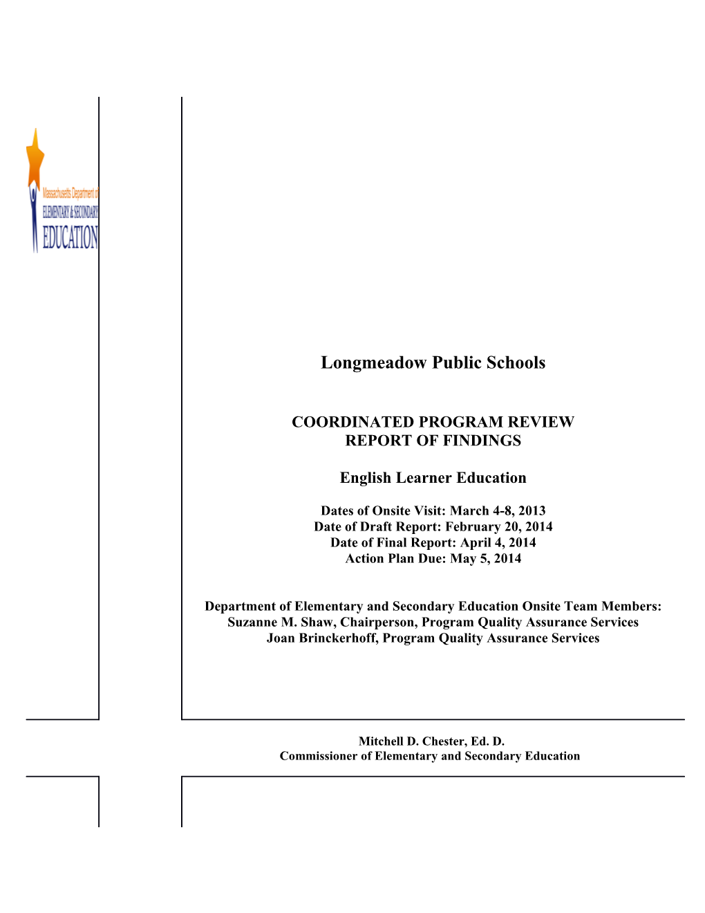 Longmeadow PS CPR Final Report 2013