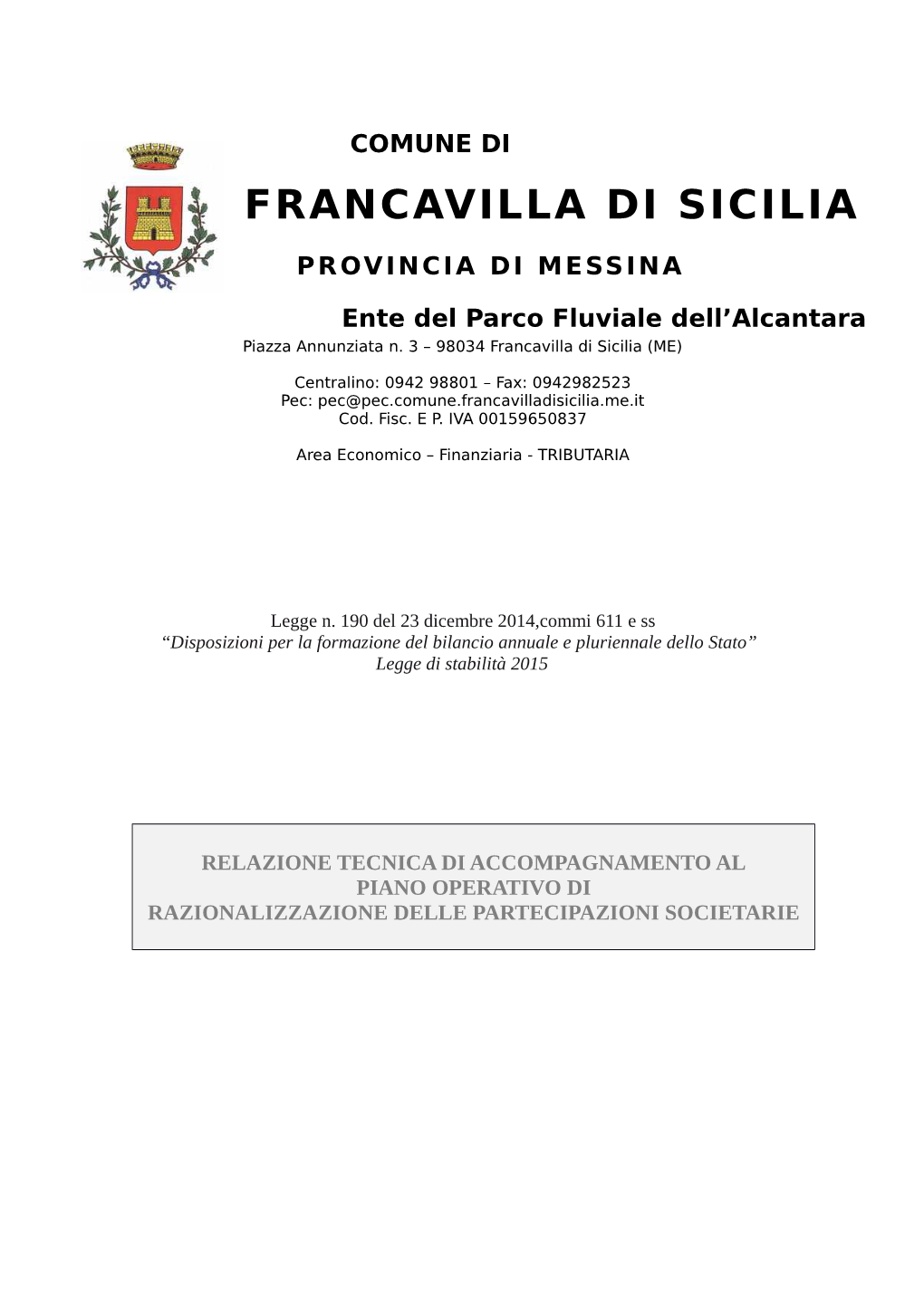 Comune Di Francavilla Di Sicilia