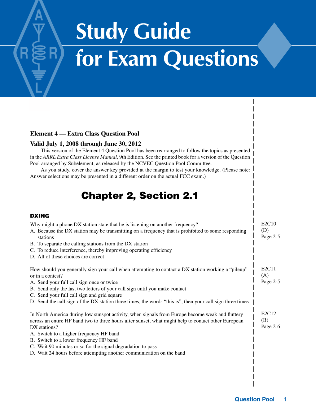 Study Guide for Exam Questions�