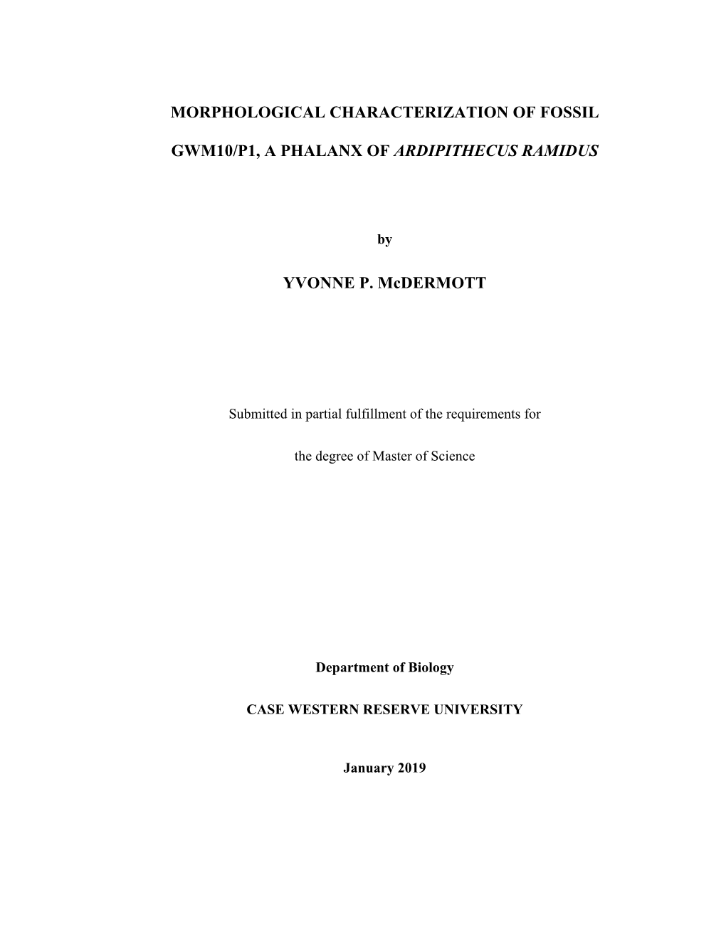 Y.P. Mcdermott Thesis