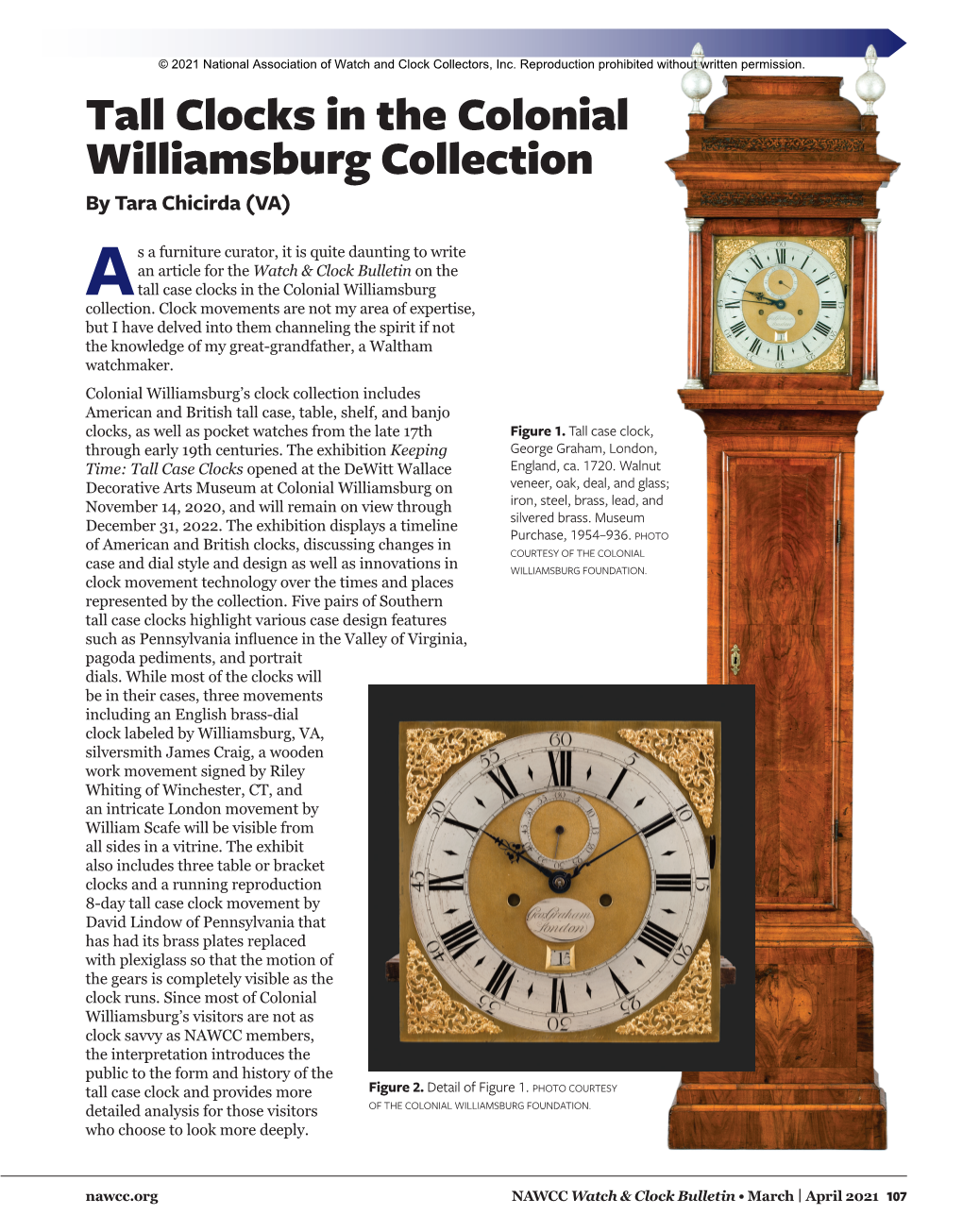 Tall Clocks in the Colonial Williamsburg Collection by Tara Chicirda (VA)