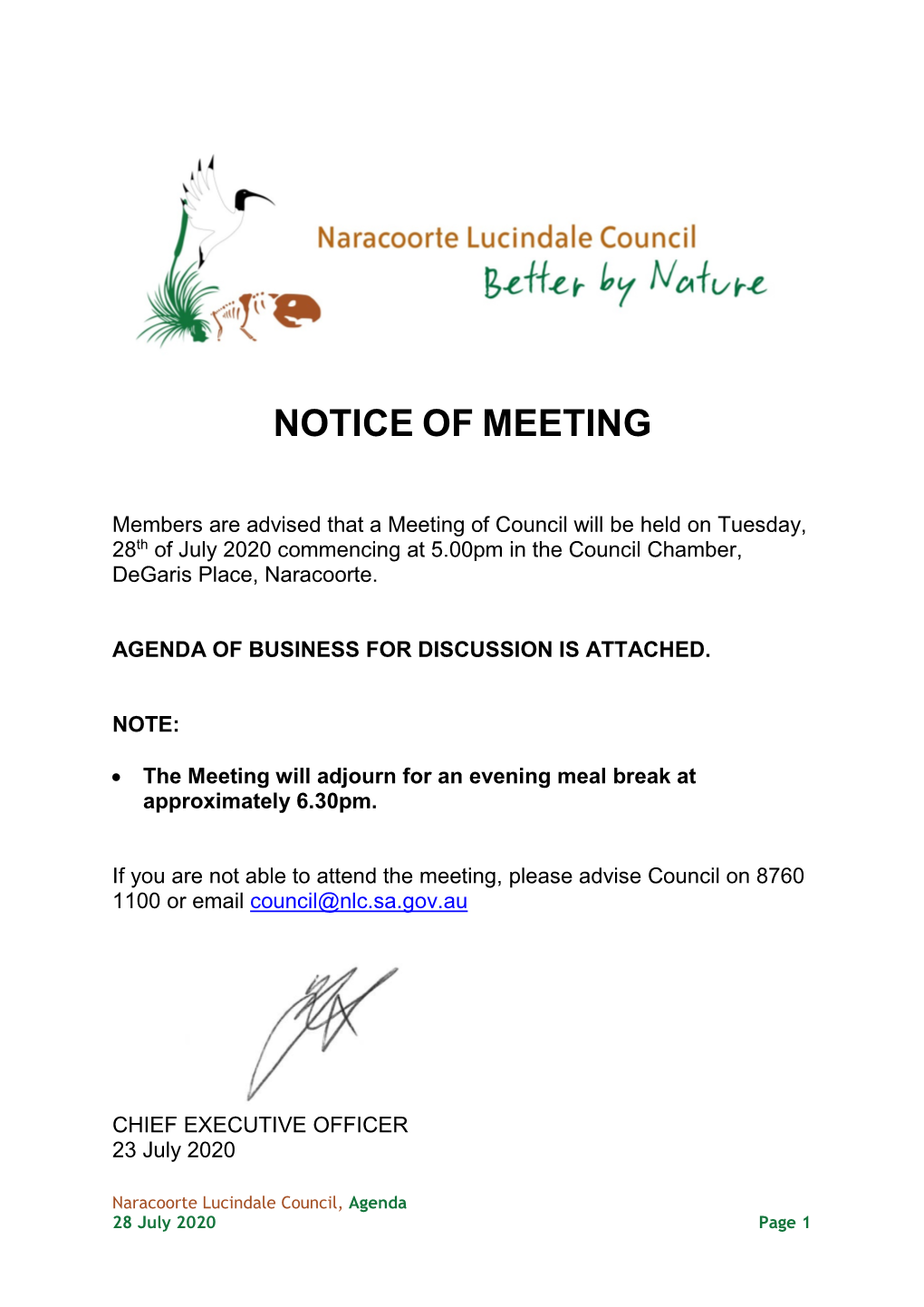 Notice of Meeting