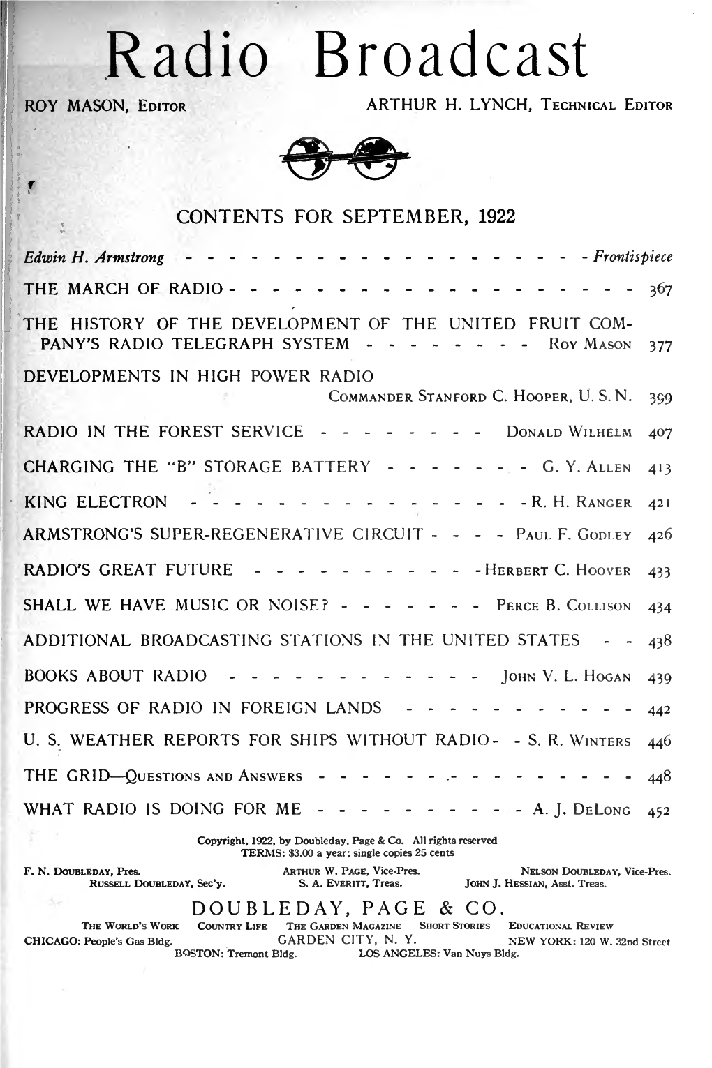 Radio Broadcast OY MASON, EDITOR ARTHUR H