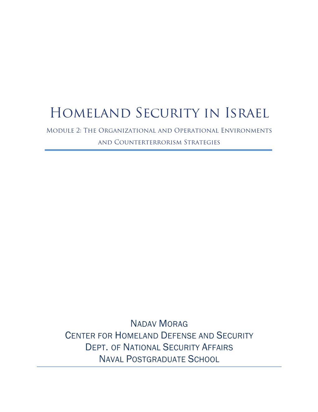 Homeland Security in Israel