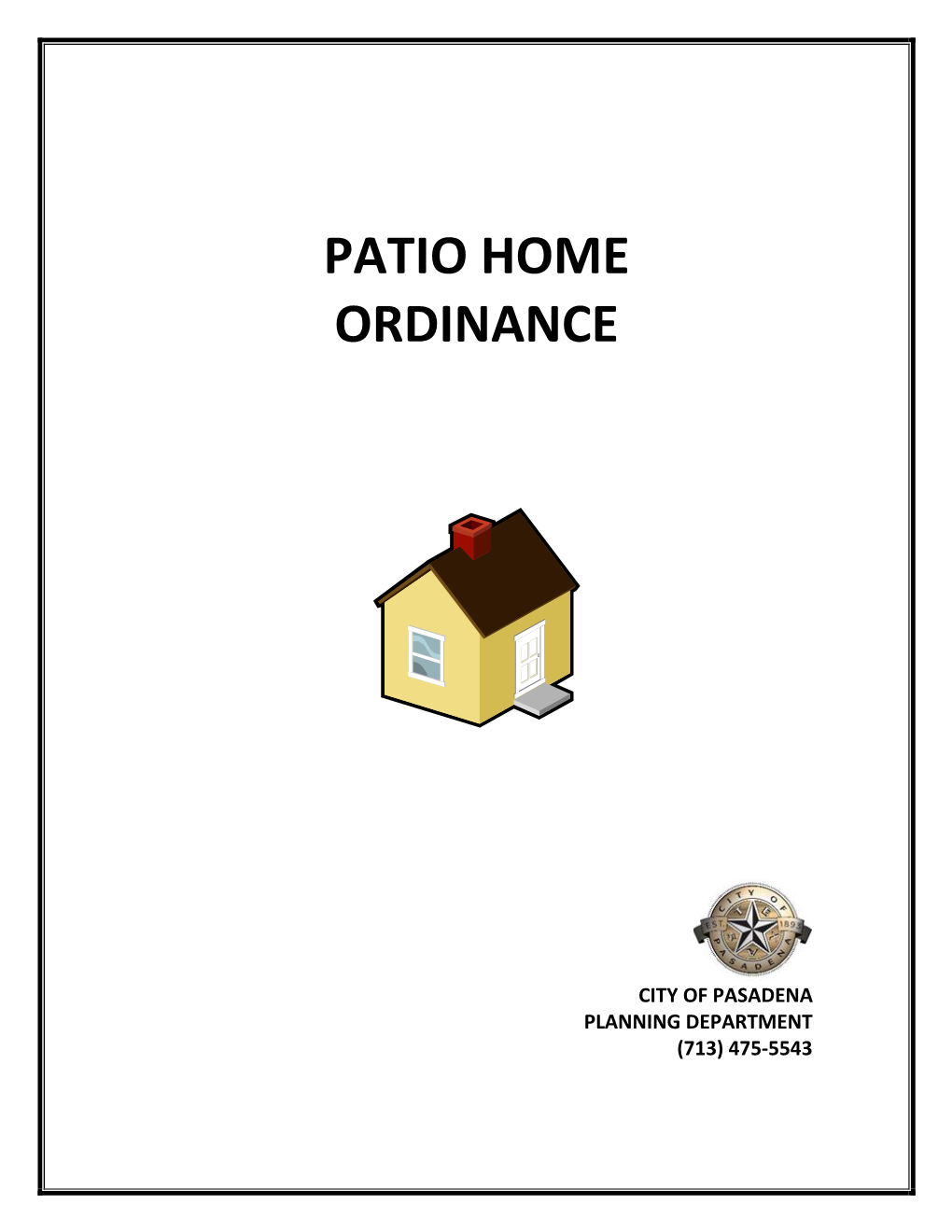 Patio Homes Ordinance