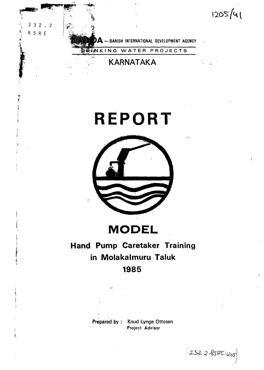 Report Model : Hand Pump Caretaker Training in Molakalmuru Taluk, 1985