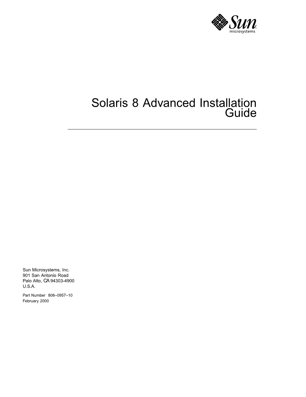 Solaris 8 Advanced Installation Guide