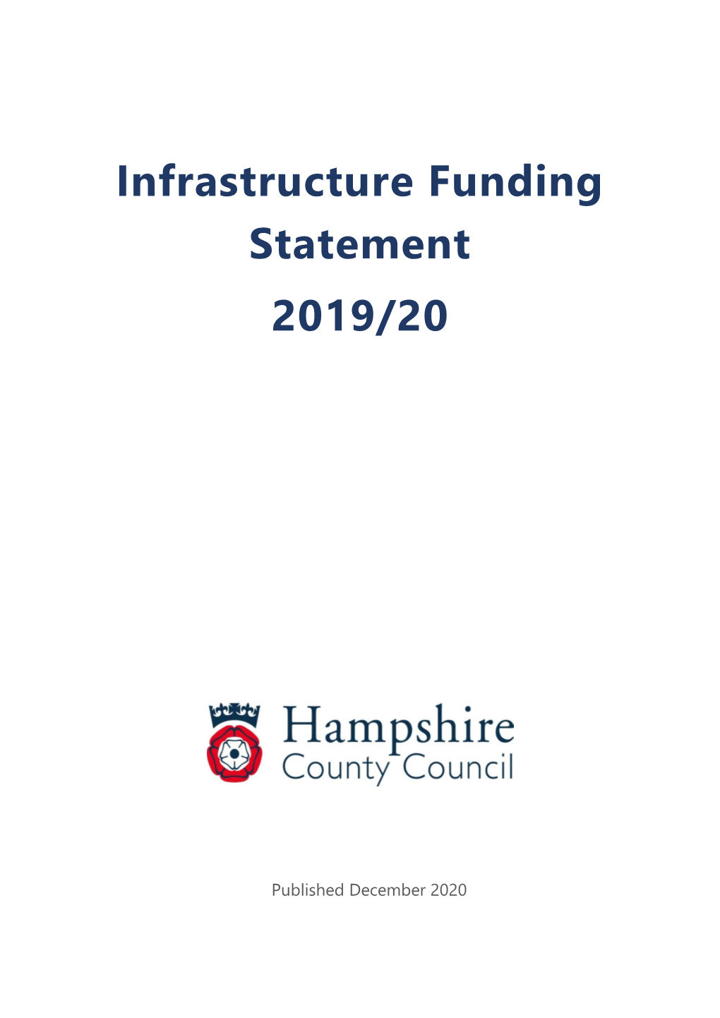 Infrastructure Funding Statement 2019/20