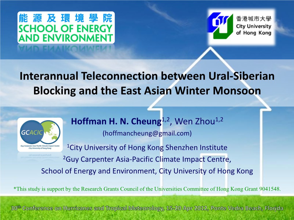 Interannual Teleconnection Between Ural-Siberian Blocking and the East Asian Winter Monsoon