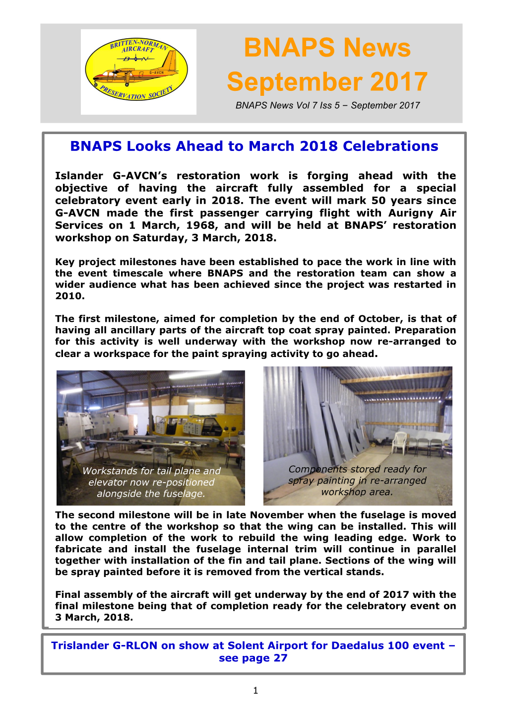 BNAPS News September 2017 BNAPS News Vol 7 Iss 5 – September 2017