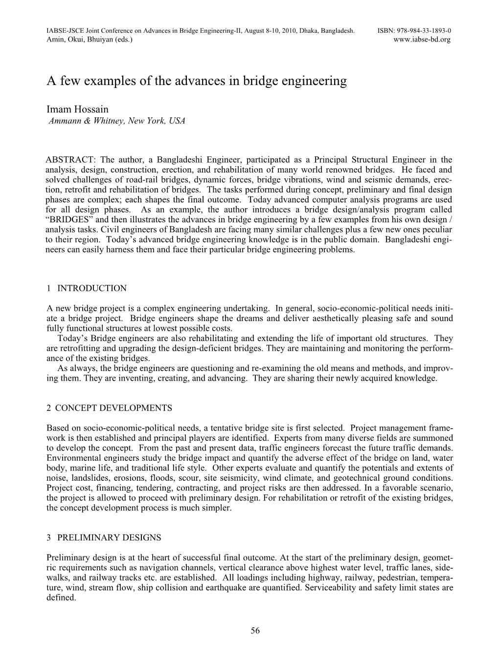A Few Examples of the Advances in Bridge Engineering