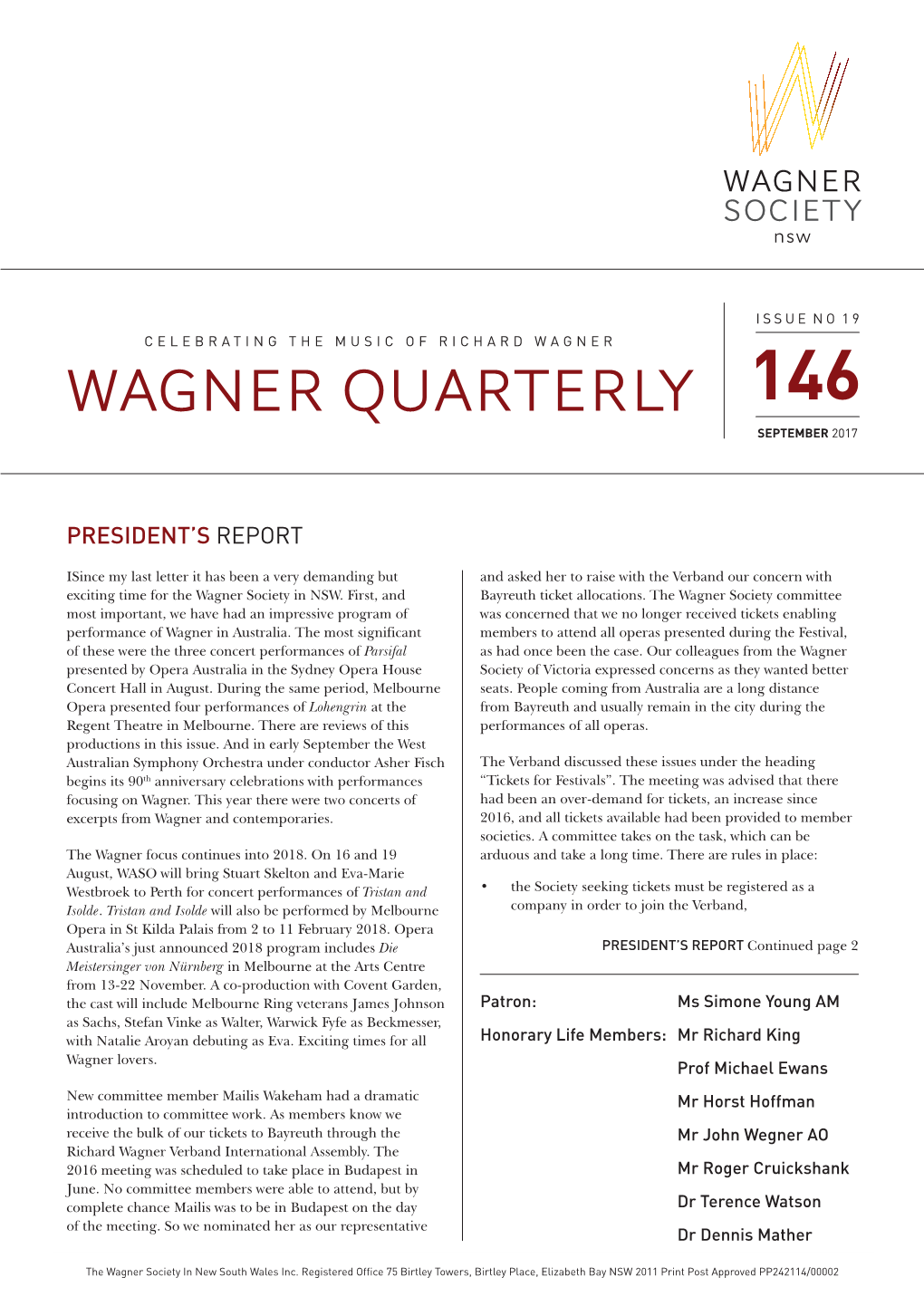 Wagner Quarterly 146, September 2017