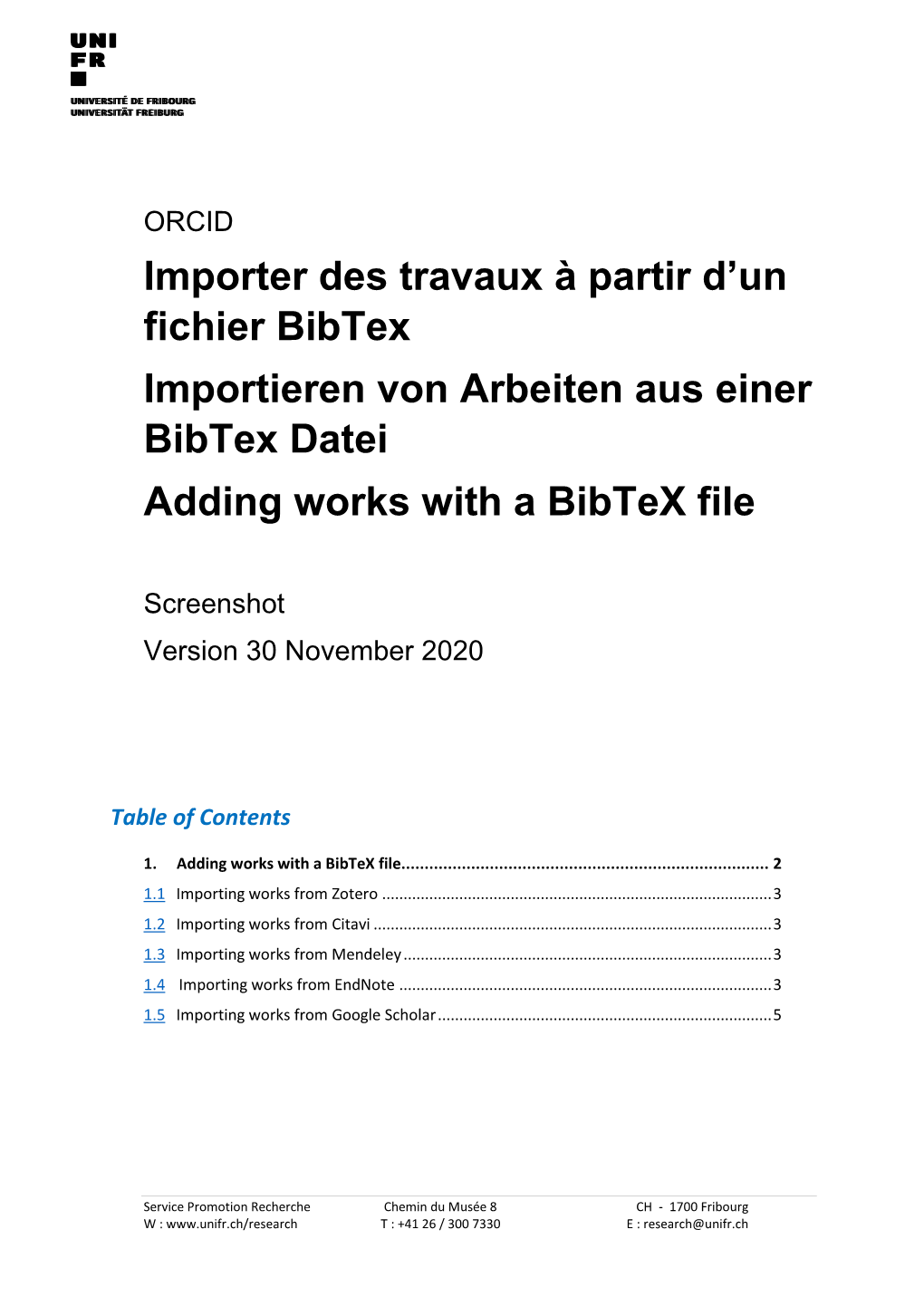 ORCID Importer Des Travaux À Partir D’Un Fichier Bibtex Importieren Von Arbeiten Aus Einer Bibtex Datei