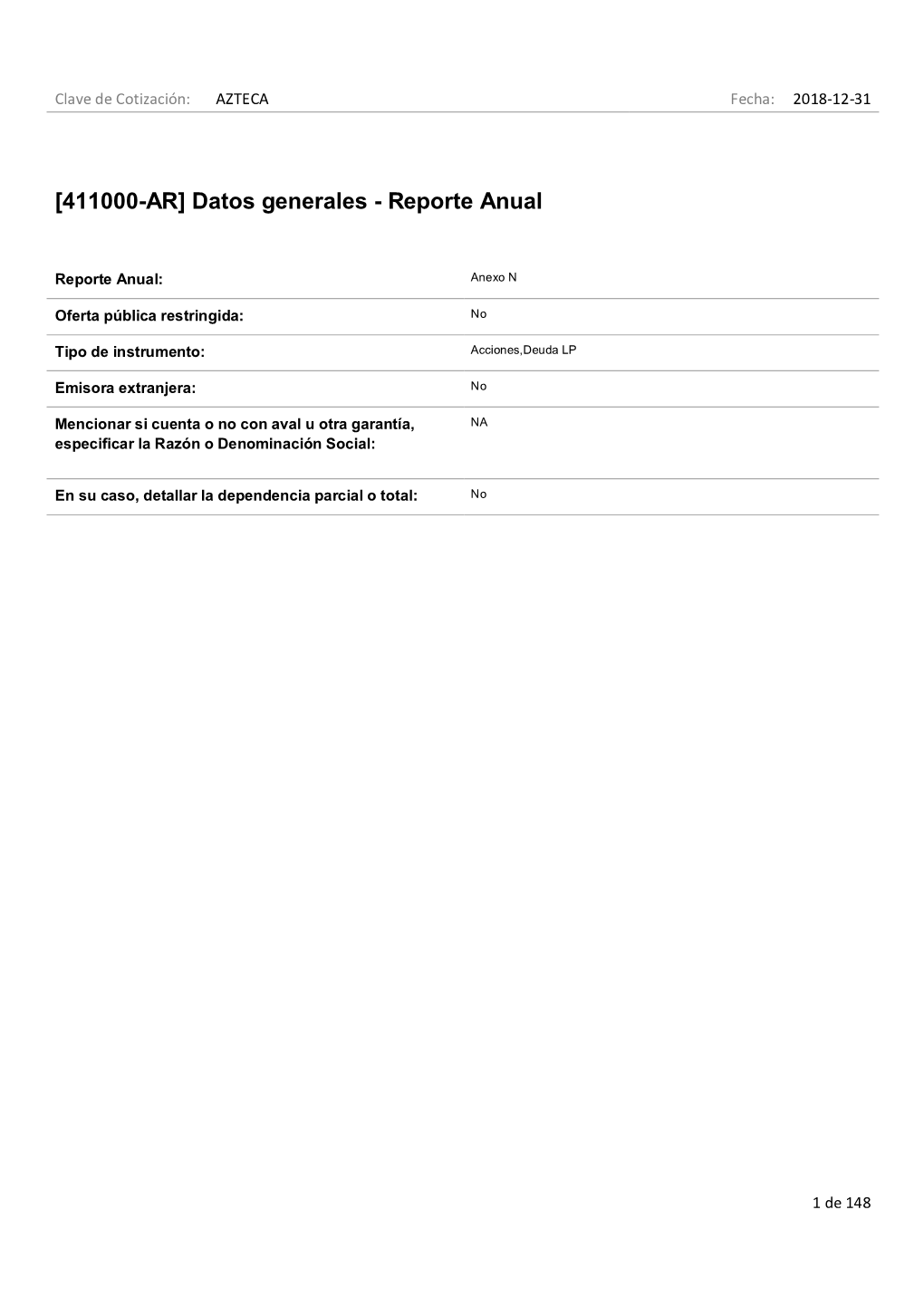 [411000-AR] Datos Generales - Reporte Anual