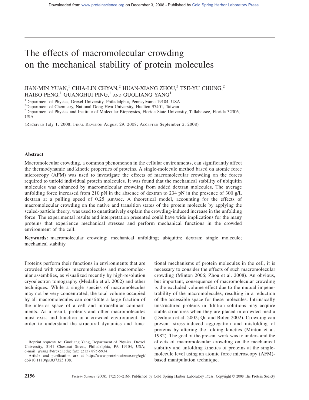 The Effects of Macromolecular Crowding on the Mechanical Stability of Protein Molecules