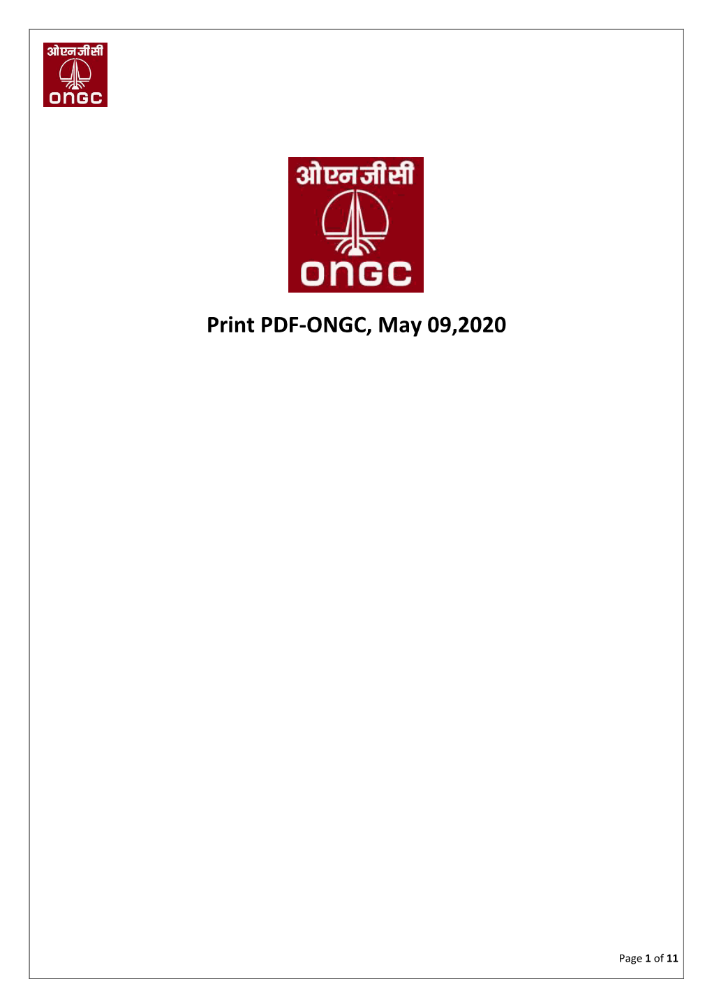 Print PDF-ONGC, May 09,2020