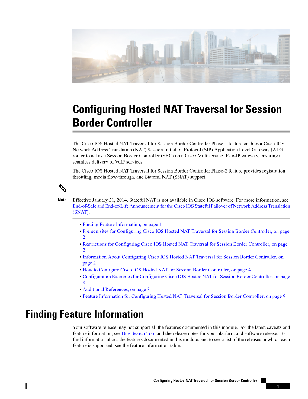 Configuring Hosted NAT Traversal for Session Border Controller