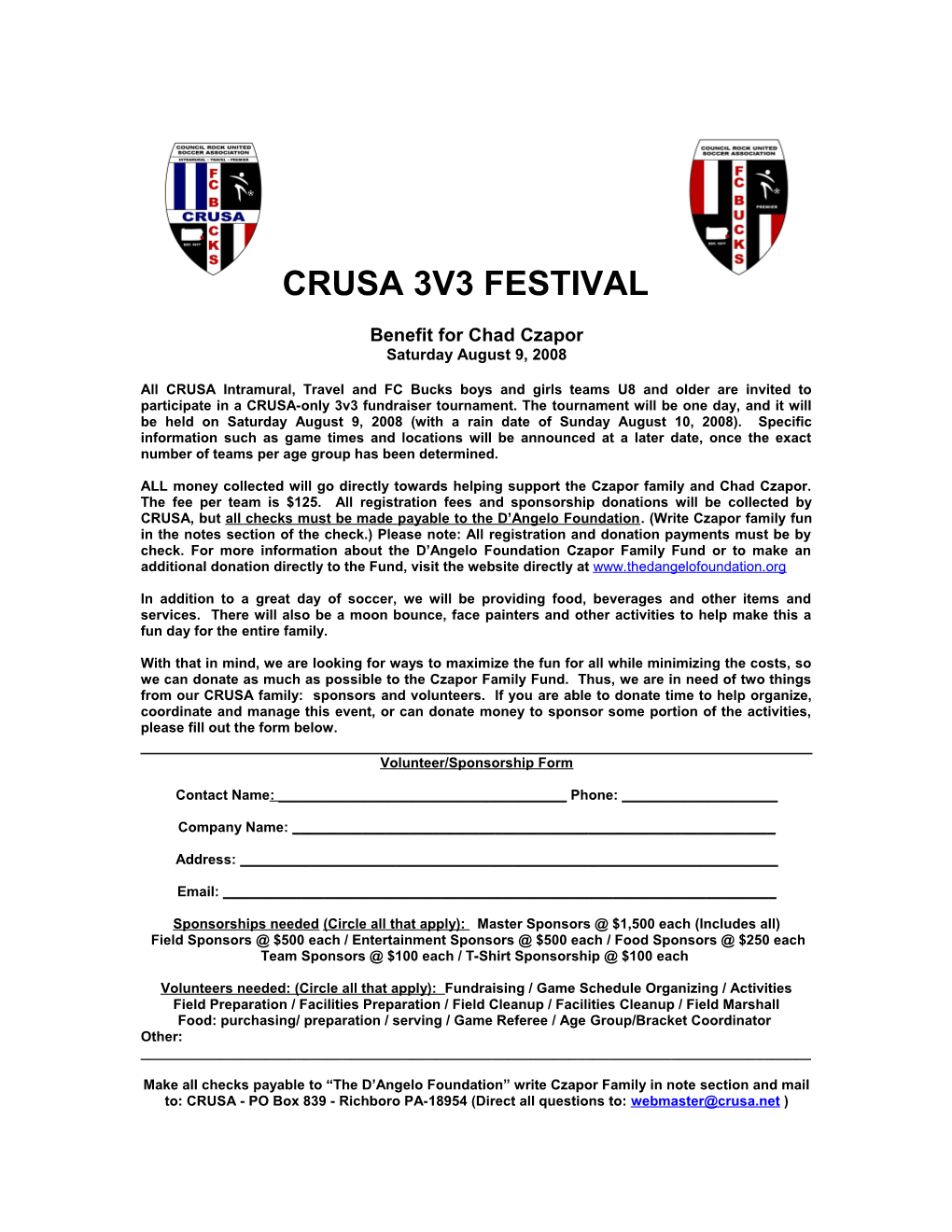 CRUSA / FC BUCKS Summer Training