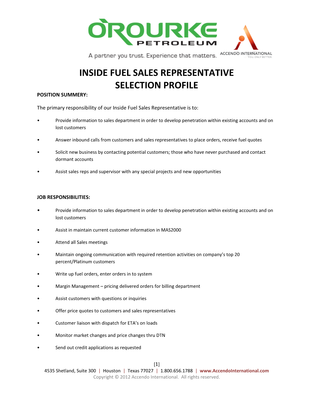 Inside Fuel Sales Representative