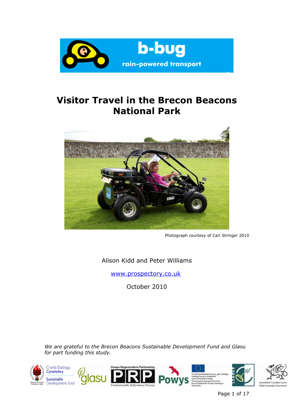 Visitor Travel in the Brecon Beacons National Park