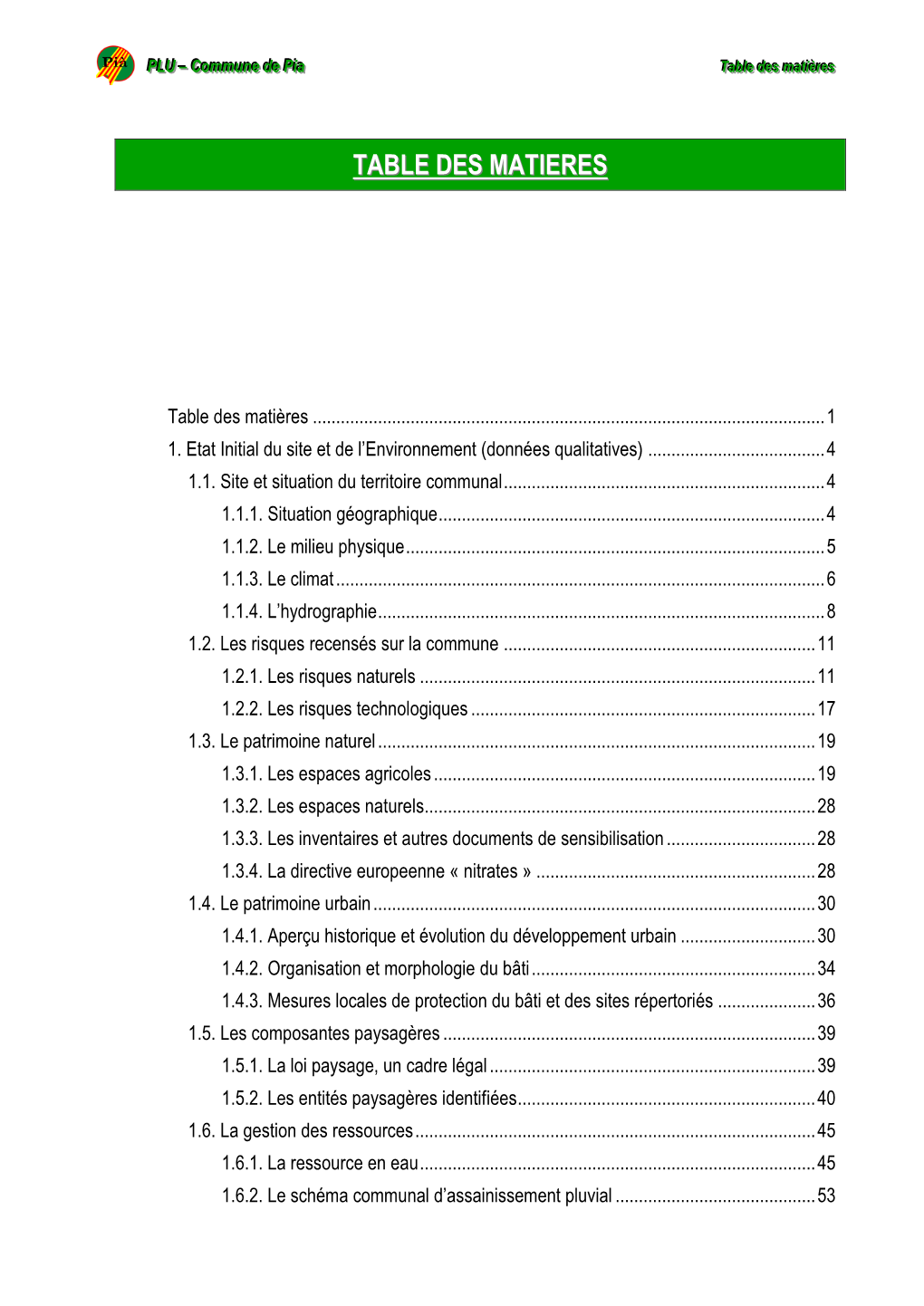 Table Des Matieres