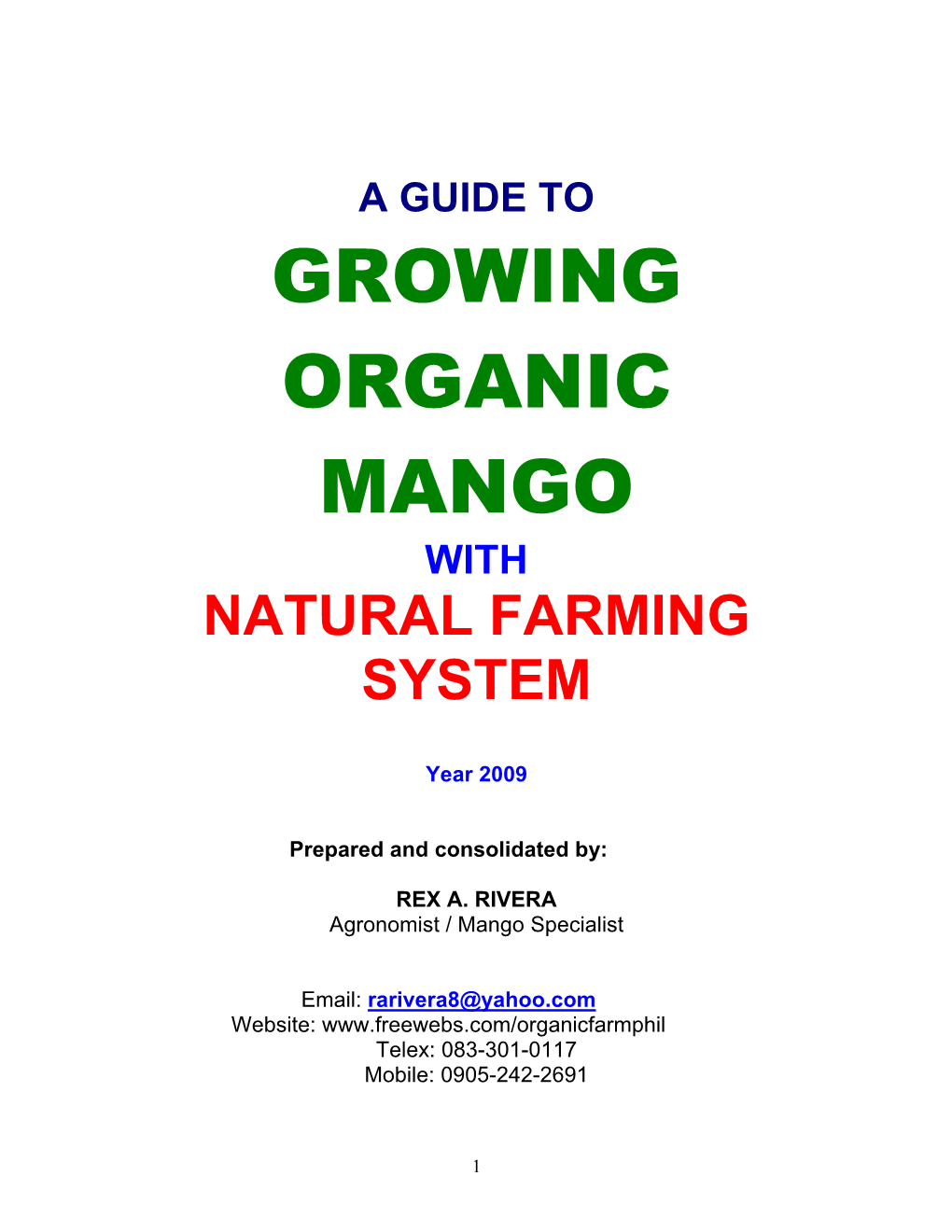 A Guide to Growing Organic Mango with Natural Farming System