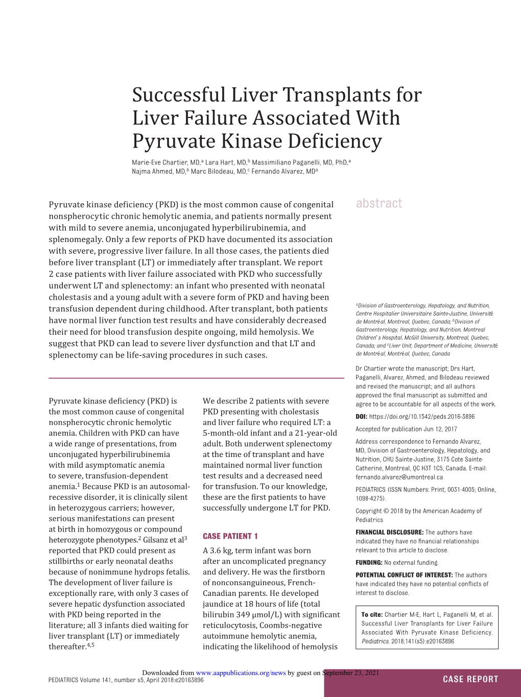 Successful Liver Transplants for Liver Failure Associated with Pyruvate