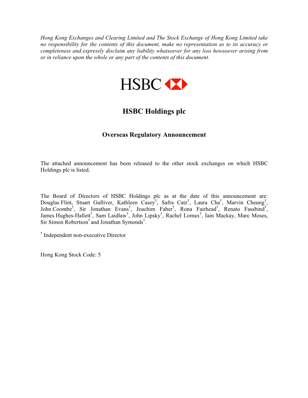 HSBC Holdings Plc