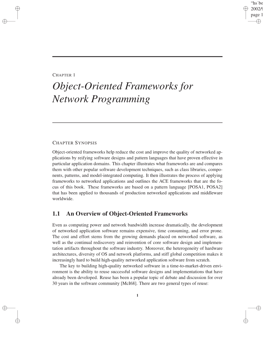 Object-Oriented Frameworks for Network Programming