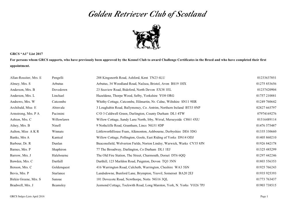 Golden Retriever Club of Scotland