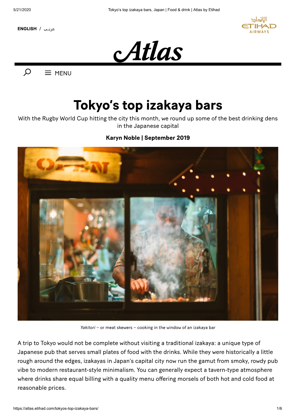 Tokyo's Top Izakaya Bars