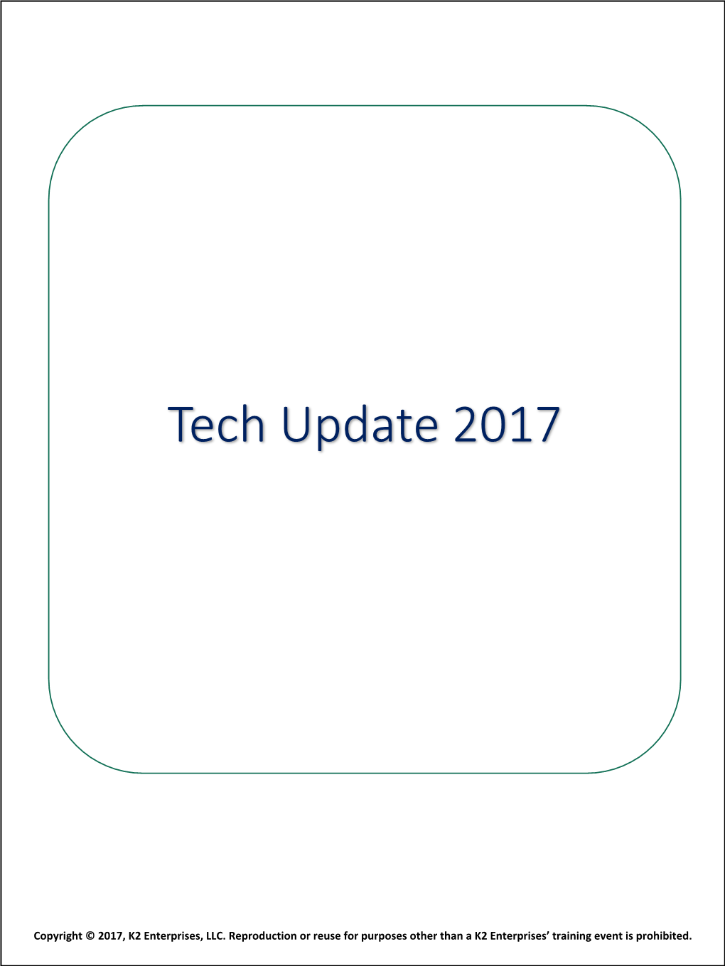 Tech Update 2017